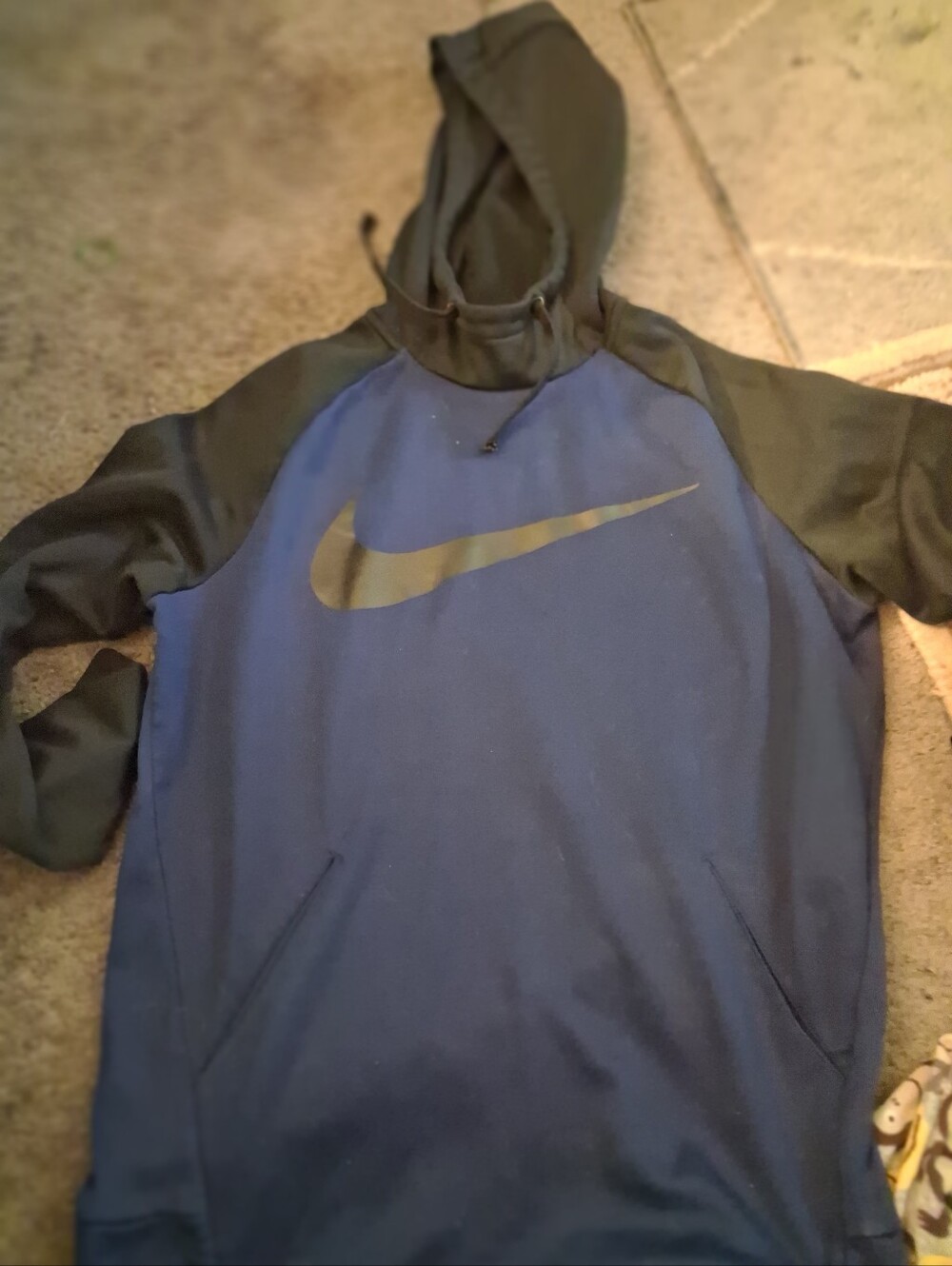Nike Blue and Black Pullover Hoodie Lightweight